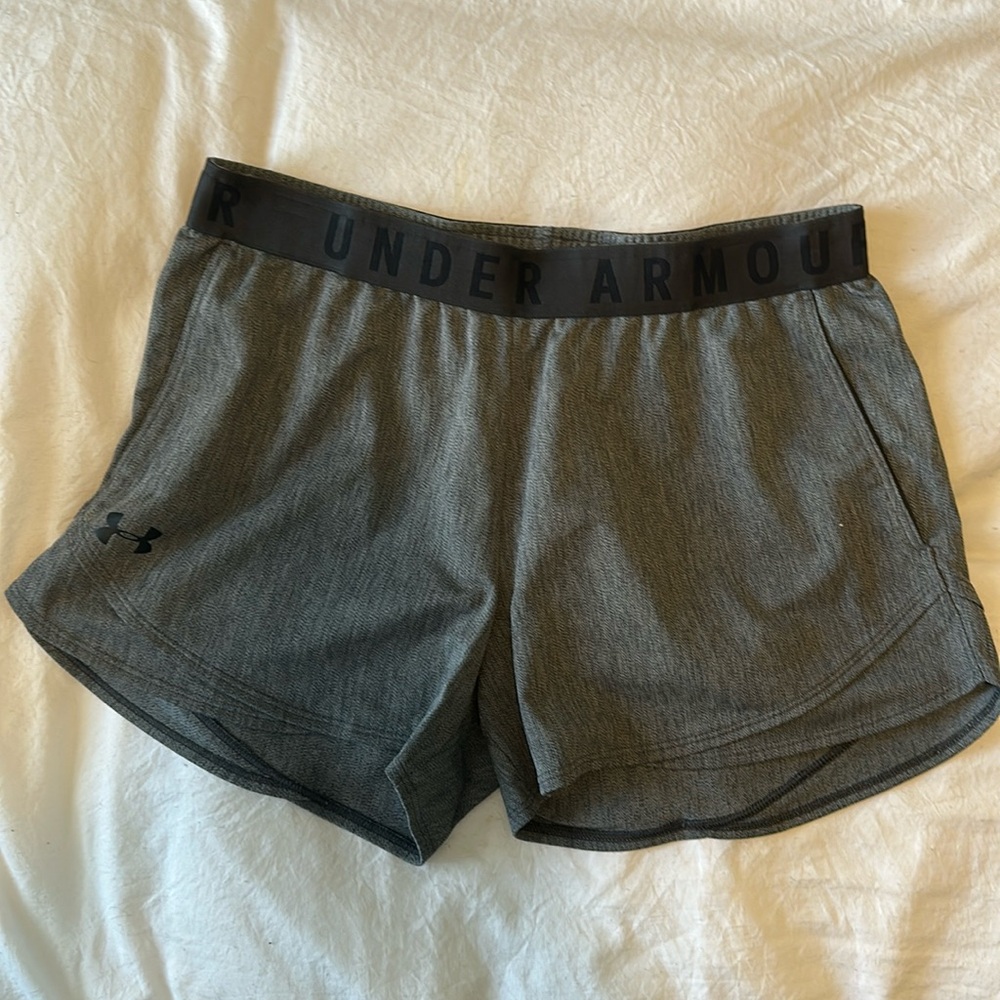 Under Armour athletic shorts, gray, size medium